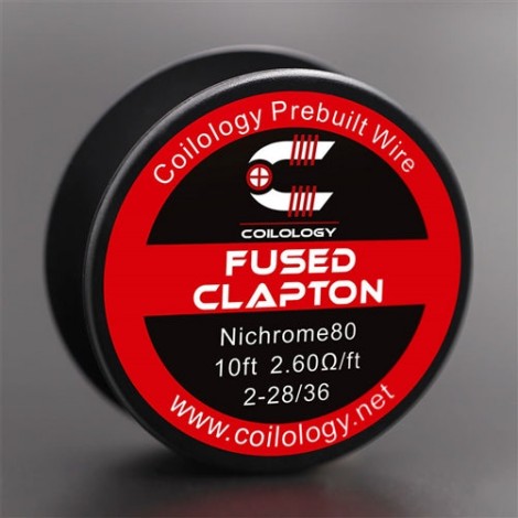 10ft Coilology Fused Clapton Prebuilt Spools Wire 2-28ga-36ga(2.60ohm)